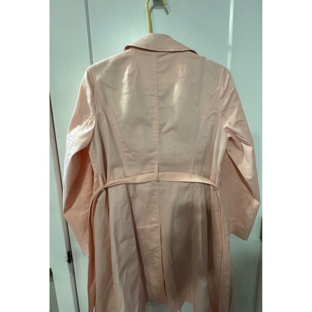 Talbots Petite light Pink Cotton Blend Belted Trench Coat Jacket SP PH5289 - Picture 13 of 14